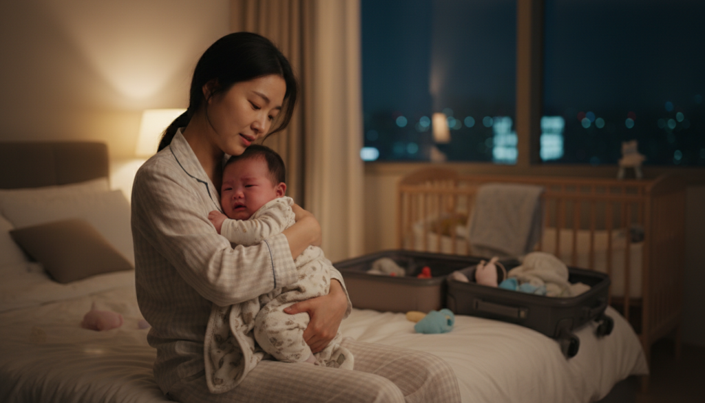 낯선 곳에서 우는 상황