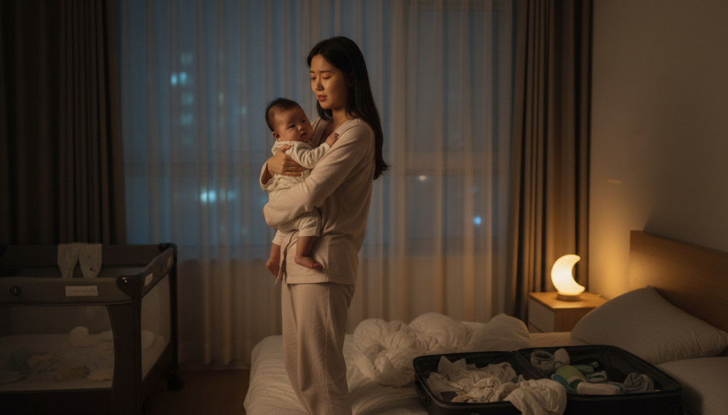 유아 수면 루틴이 여행 중 흔들릴 때