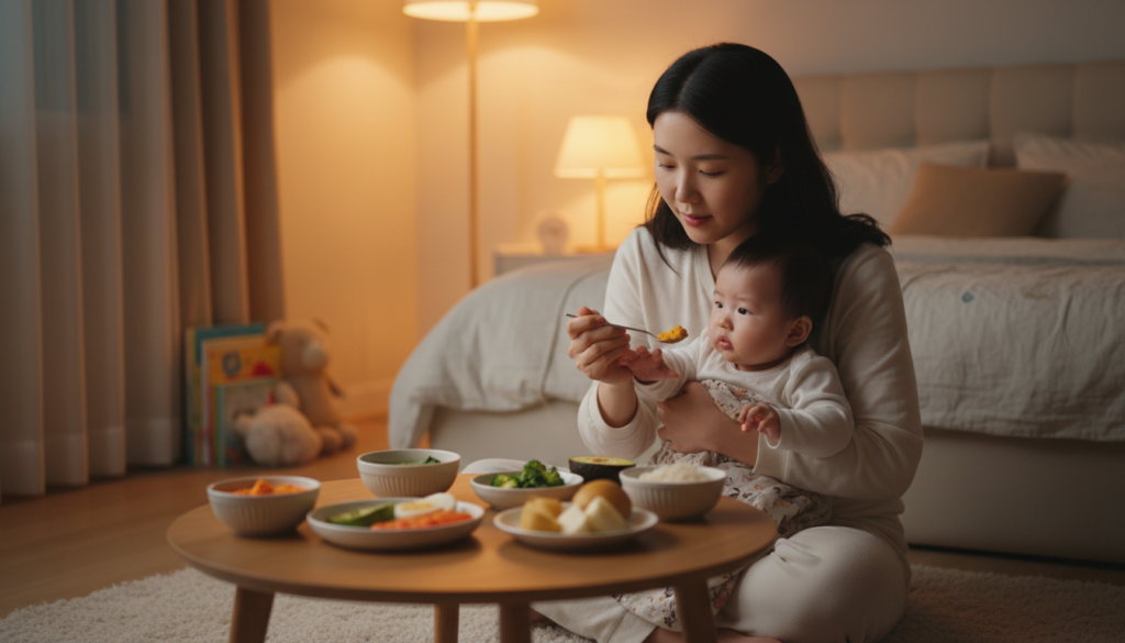 영유아 이유식 시작이 새 음식을 거부할 때, 균형을 잡는 방법은 영유아 이유식 시작이 새 음식을 거부할 때, 균형을 잡는 방법은