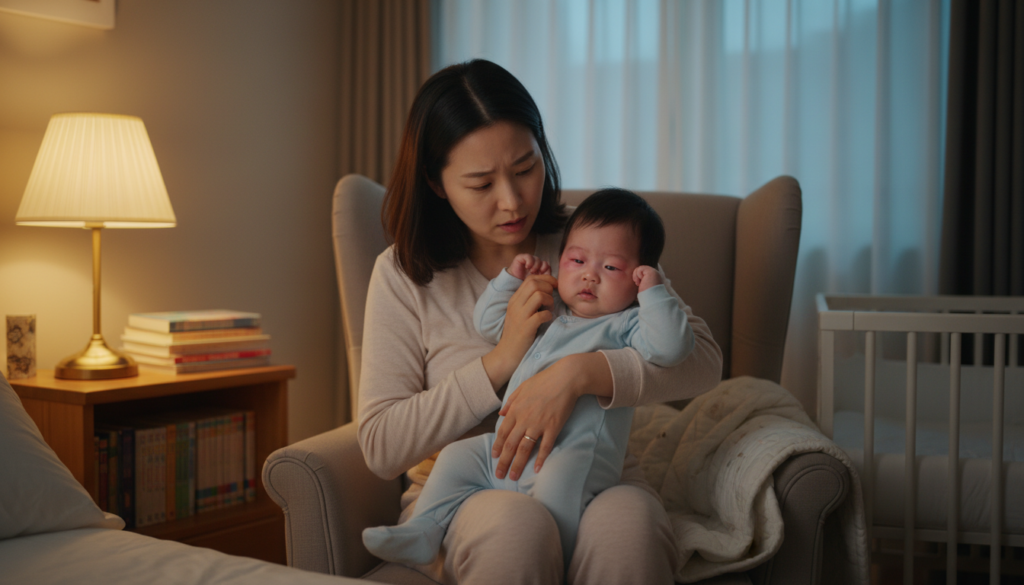 소아 눈 충혈이 귀를 잡아당길 때, 반복될 때 확인할 기준은