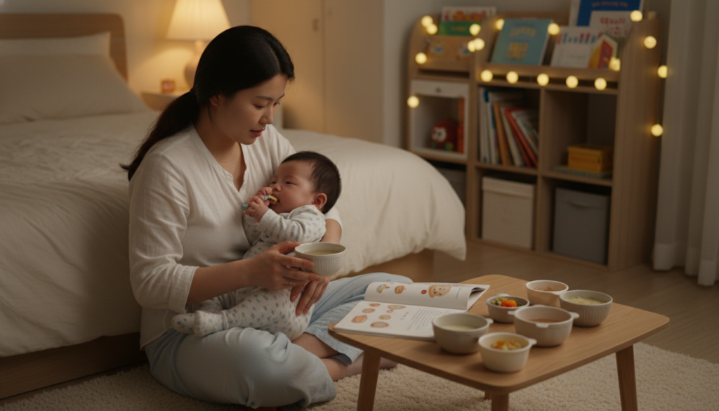 아기 이유식 단계가 국물만 먹으려 할 때, 균형을 잡는 방법은